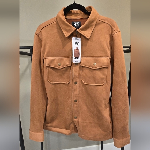 NWT Frye Men's Brown Faux Suede Jacket - Picture 2 of 8
